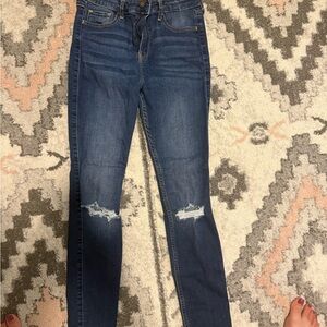 Classic Blue Distressed Women Jeans